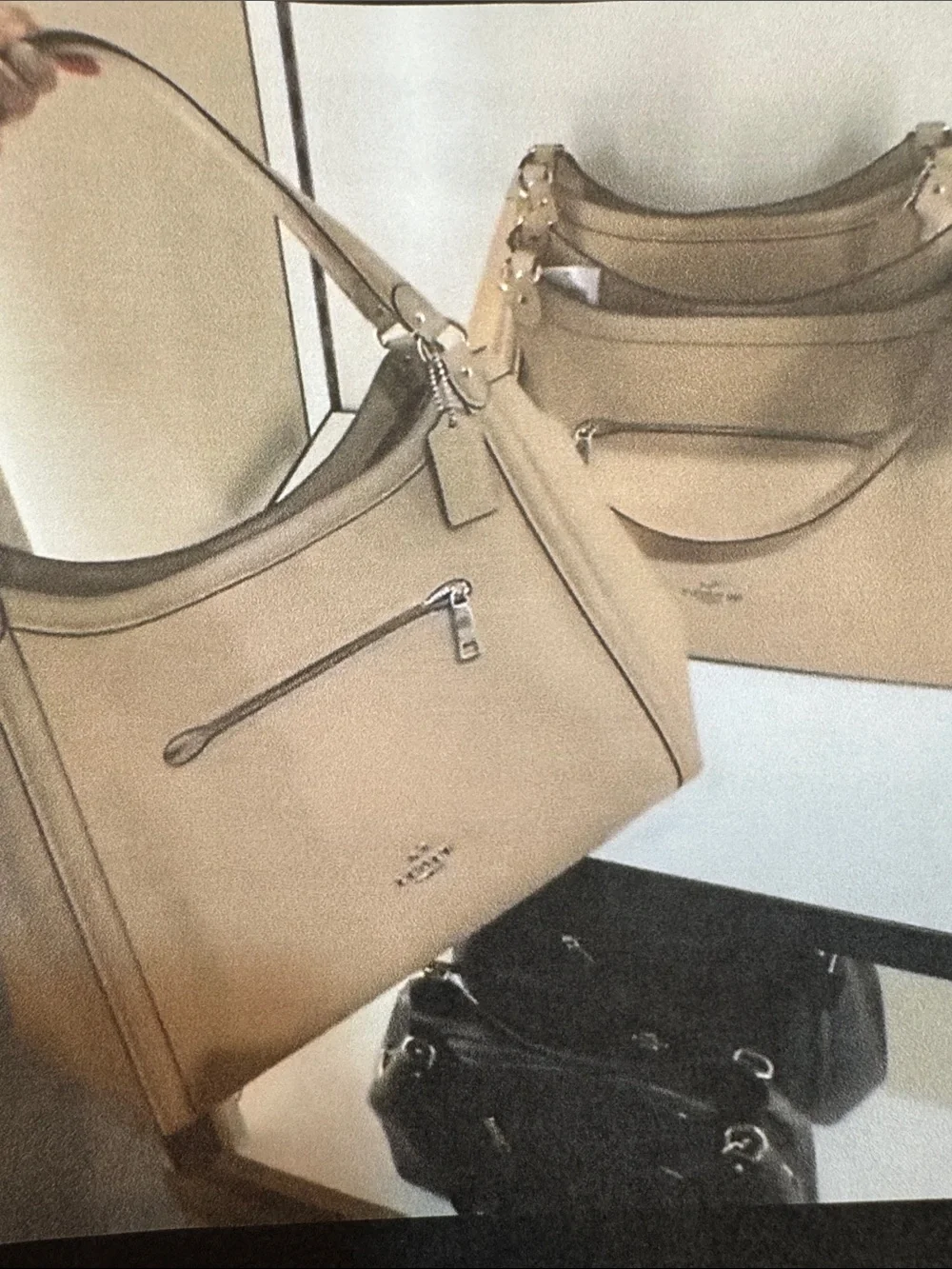 New with Tags Coach Kristy Taupe Leather Shoulder Bag